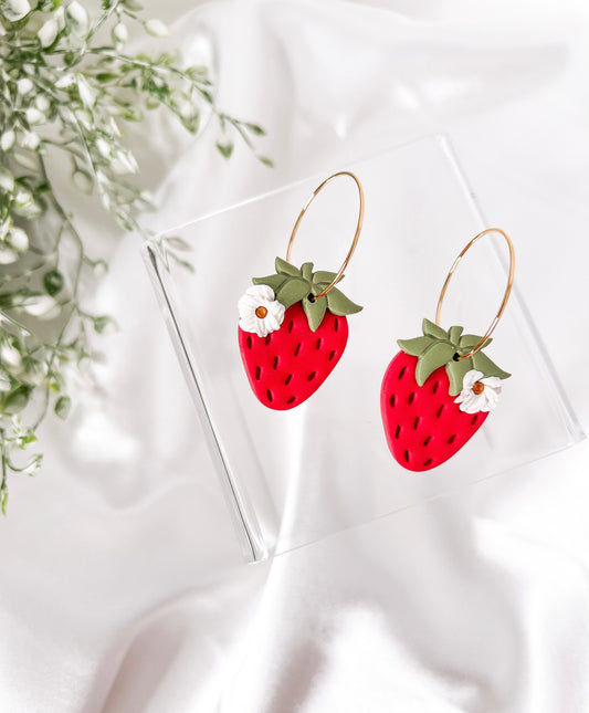 Strawberry Florals - Hoops